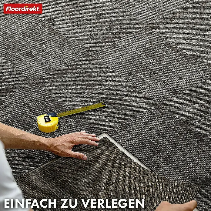 Floordirekt Teppichfliese Luzern - 50 x 50 cm - 0,25 m² - Beige - Breite: 50 cm, Polypropylen, Beige