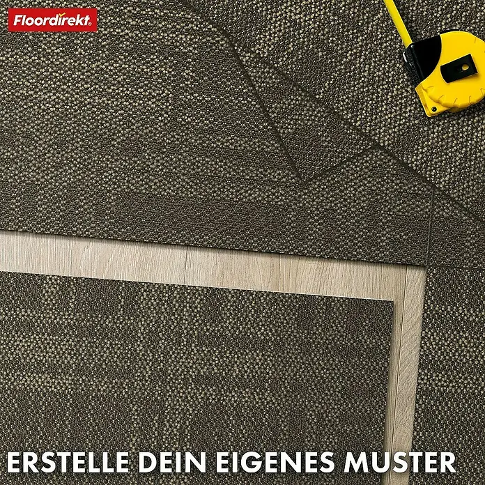 Floordirekt Teppichfliese Luzern - 50 x 50 cm - 0,25 m² - Beige - Breite: 50 cm, Polypropylen, Beige