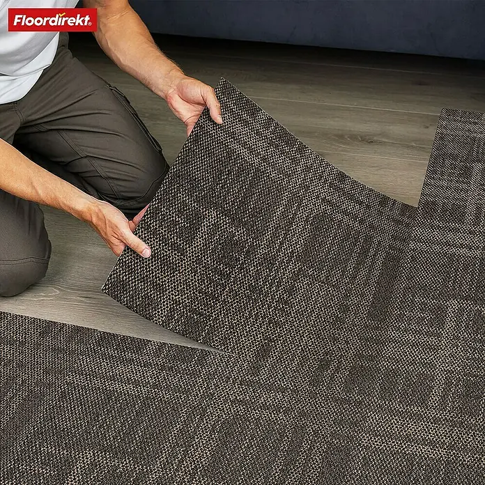 Floordirekt Teppichfliese Luzern - 50 x 50 cm - 0,25 m² - Beige - Breite: 50 cm, Polypropylen, Beige