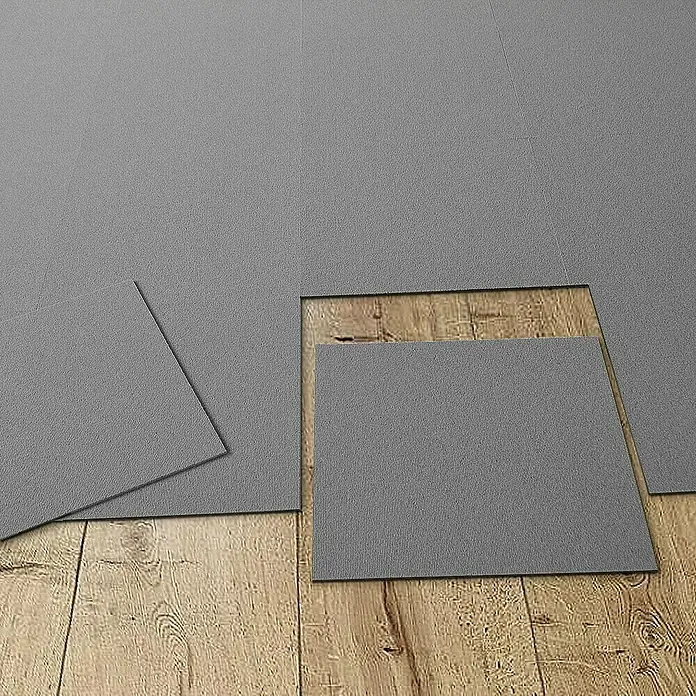 Floordirekt Teppichfliese Lyonn - 50 x 50 cm - 0,25 m² - Hellgrau - Breite: 50 cm, Nylon, Hellgrau