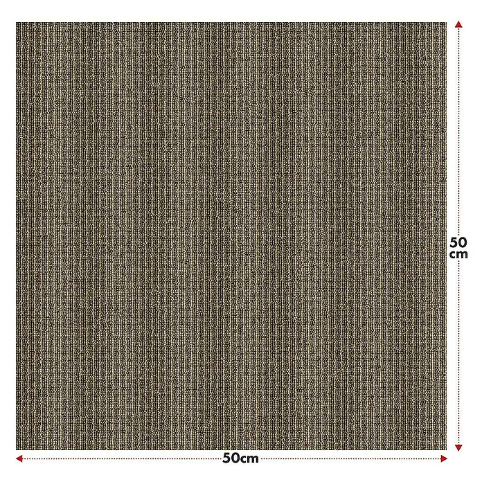 Floordirekt Teppichfliese Bern - 50 x 50 cm - 0,25 m² - Beige - B x L: 50 x 50 cm, Polypropylen, Beige