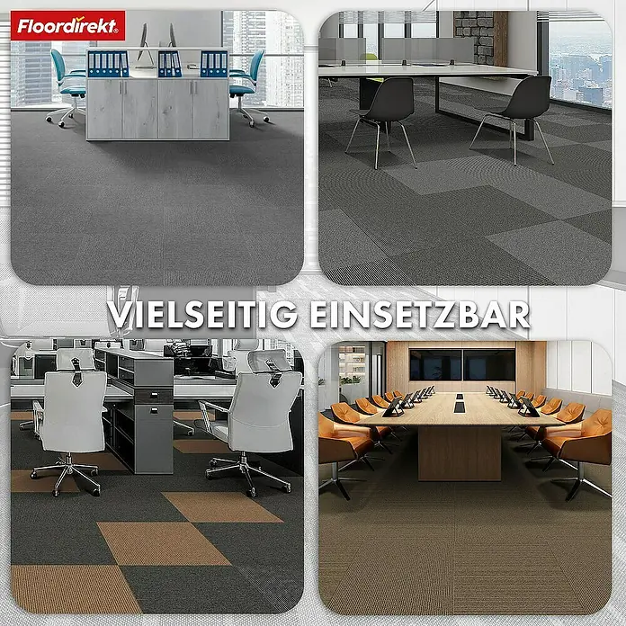 Floordirekt Teppichfliese Bern - 50 x 50 cm - 0,25 m² - Beige - B x L: 50 x 50 cm, Polypropylen, Beige