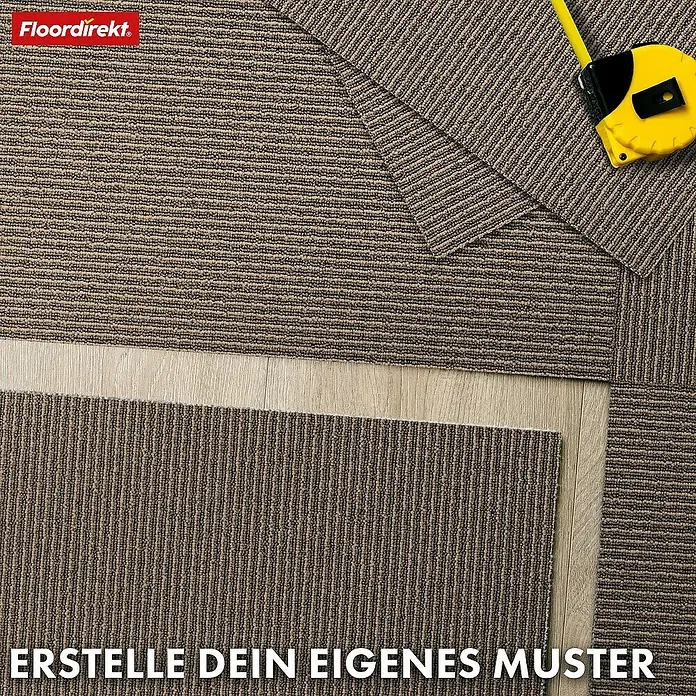 Floordirekt Teppichfliese Bern - 50 x 50 cm - 0,25 m² - Beige - B x L: 50 x 50 cm, Polypropylen, Beige