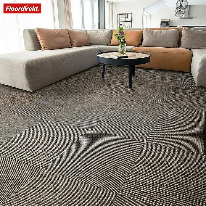 Floordirekt Teppichfliese Bern - 50 x 50 cm - 0,25 m² - Beige - B x L: 50 x 50 cm, Polypropylen, Beige