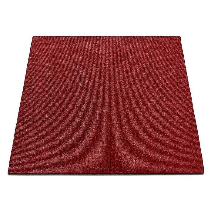 Floordirekt Teppichfliese Lyonn - 50 x 50 cm - 0,25 m² - Rot - Breite: 50 cm, Nylon, Rot