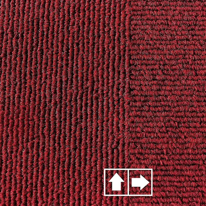 Floordirekt Teppichfliese Lyonn - 50 x 50 cm - 0,25 m² - Rot - Breite: 50 cm, Nylon, Rot