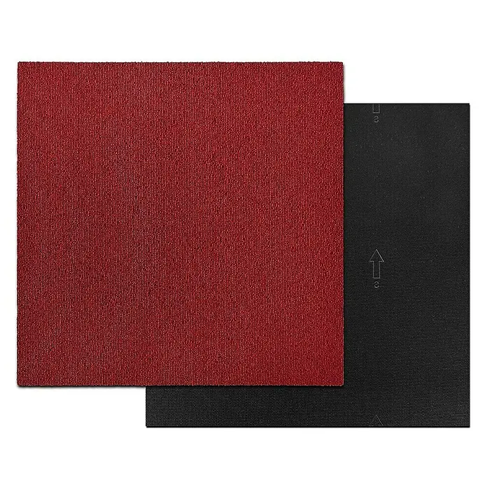 Floordirekt Teppichfliese Lyonn - 50 x 50 cm - 0,25 m² - Rot - Breite: 50 cm, Nylon, Rot