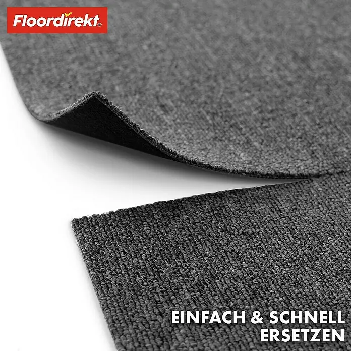 Floordirekt Teppichfliese Moscow 50 x 50 cm Dunkelgrau - Schlinge