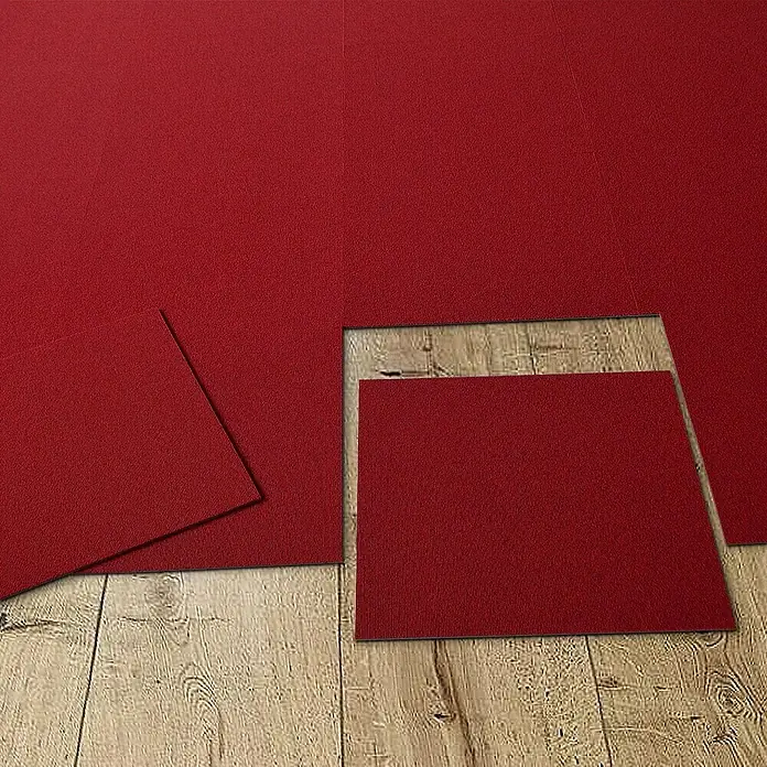 Floordirekt Teppichfliese Lyonn - 50 x 50 cm - 0,25 m² - Rot - Breite: 50 cm, Nylon, Rot
