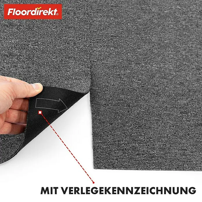 Floordirekt Teppichfliese Moscow 50 x 50 cm Dunkelgrau - Schlinge