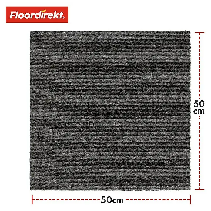 Floordirekt Teppichfliese Moscow 50 x 50 cm Dunkelgrau - Schlinge