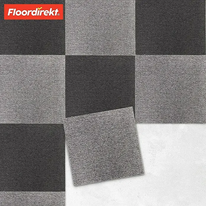 Floordirekt Teppichfliese Moscow 50 x 50 cm Dunkelgrau - Schlinge