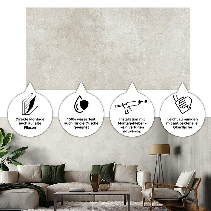 Revêt Wandpaneel SPC Wall (1 200 x 600 mm, Beige Matt) | BAUHAUS