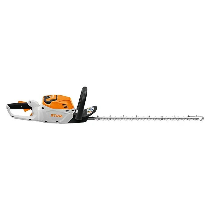 Stihl Akku-Heckenschere HSA 60 - 36 V, Li-Ionen, Ohne Akku, Schnittlänge: 60 cm - STIHL Akku-Heckenschere mit weiß-orangem Design, ideal für den präzisen Heckenschnitt im Garten.