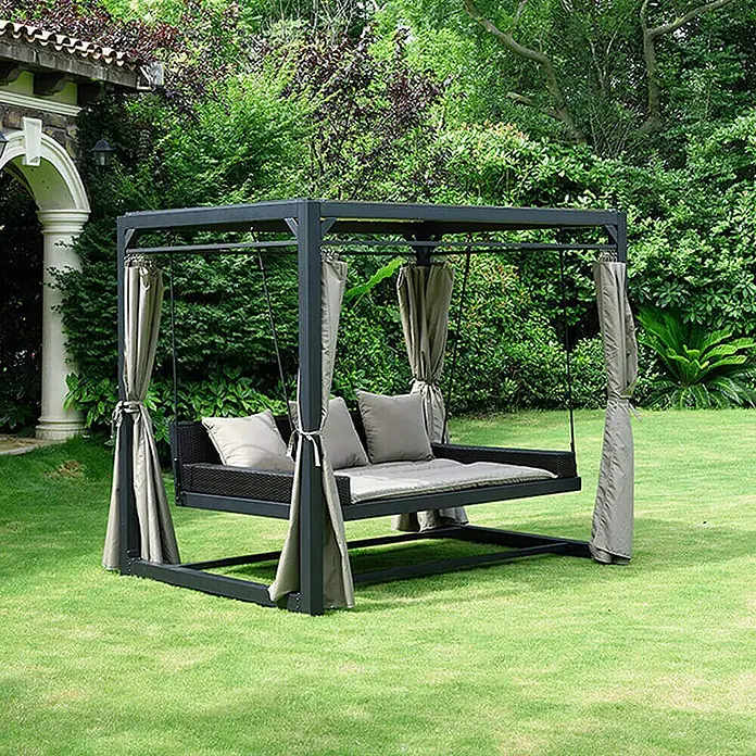 Home Deluxe Gartenliege PROVENCE - Anthrazit, Stahl
