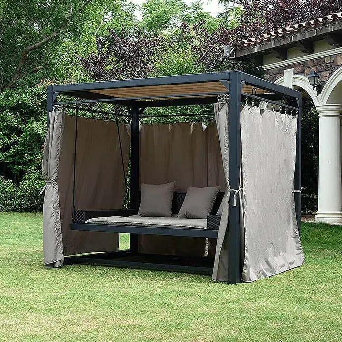 Home Deluxe Gartenliege PROVENCE - Anthrazit, Stahl
