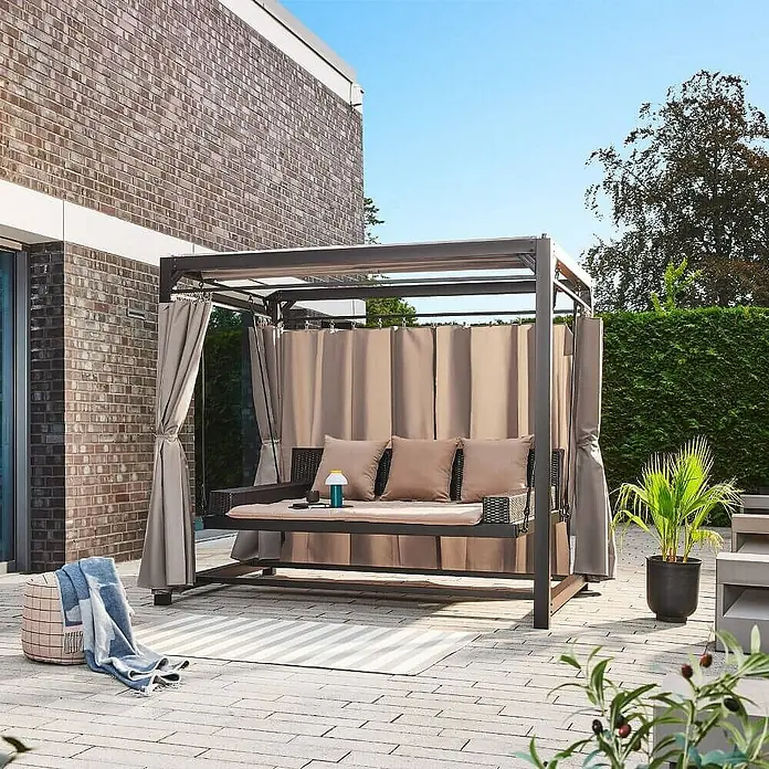 Home Deluxe Gartenliege PROVENCE - Anthrazit, Stahl