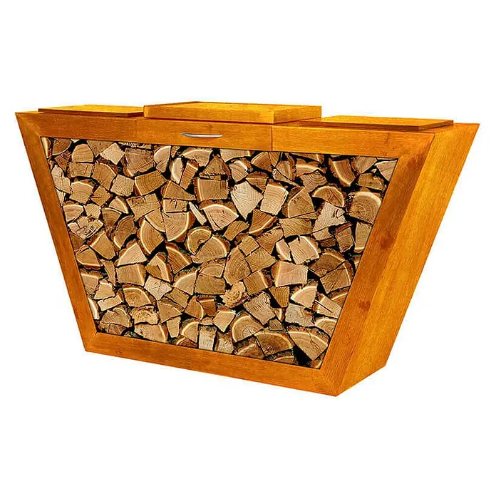 Home Deluxe Holzregal PAULO - H x B x T: 85 x 160 x 40 cm, Edelrost