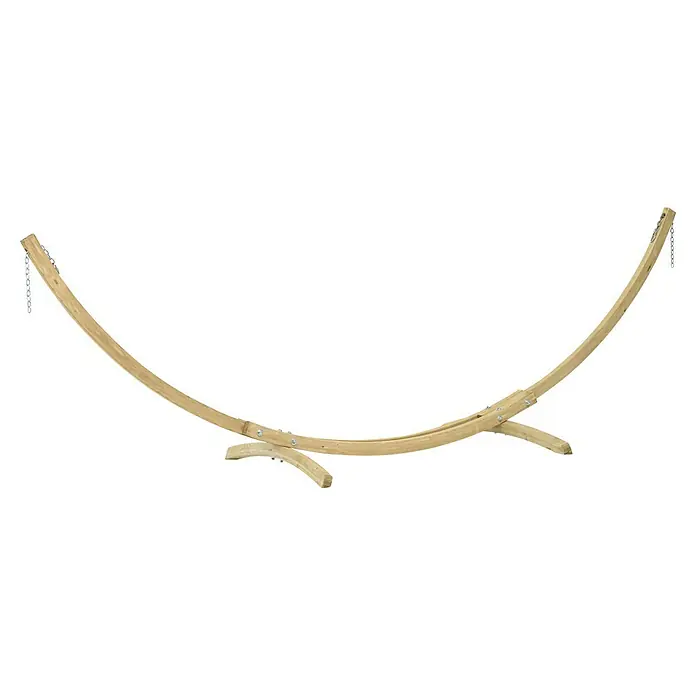 Amazonas Hängemattengestell Kronos - L x B x H: 358 x 113 x 105 cm, Holz, Naturbraun - Holz-Hängemattengestell mit Kettenaufhängung, ideal zum Entspannen im Garten oder auf der Terrasse. Robuste Bauweise für Komfort.