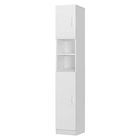ML-Design  Badmöbel-Set Hochschrank 6 Fächern 2 Türen Schmaler Schrank Aufbewahrungsschrank