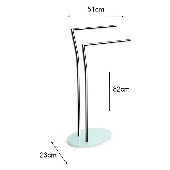 Aquasanit Toallero de pie Piantane (Altura: 82 cm, Vidrio, Brillante) | BAUHAUS