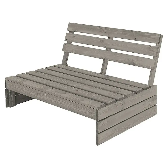 ML-Design Gartenbank Sitzbank mit Rückenlehne 2x Adirondack Gartenstuhl Feuerschale Bank - Kiefernholz, Fichtenholz, Grau