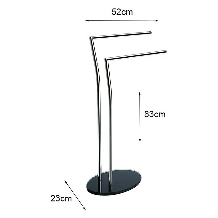 Aquasanit Toallero de pie Piantane (Altura: 82 cm, Negro, Brillante) | BAUHAUS
