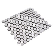 Mosaikfliese Hexagon Uni HX 055 (26 x 30 cm, Weiß, Matt)