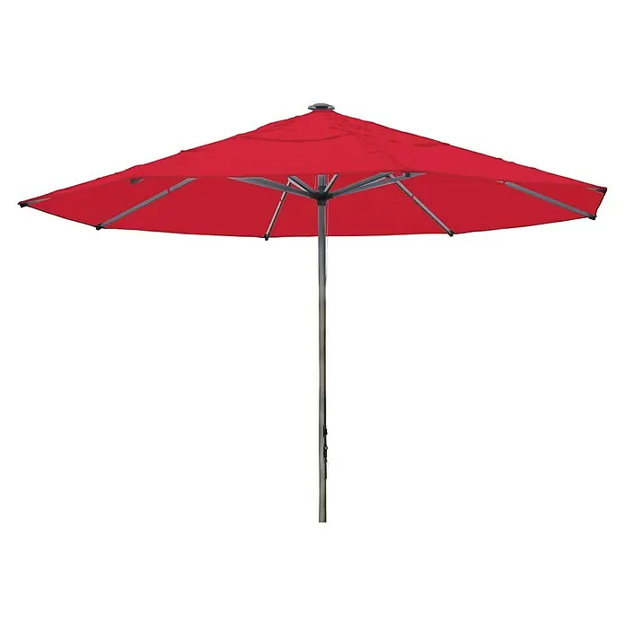MFG Marktschirm rund - Chili-Rot, Durchmesser Bespannung: 400 cm - Roter Sonnenschirm mit robustem Gestell für den Außenbereich, ideal für Garten oder Terrasse.