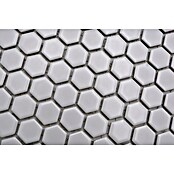 Mosaikfliese Hexagon Uni HX 055 (26 x 30 cm, Weiß, Matt)