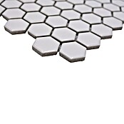 Mozaik pločica Hexagon Uni HX 050  (26 x 30 cm, Bijele boje, Sjaj) | BAUHAUS