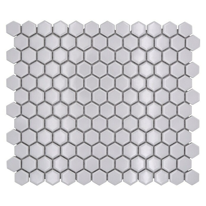 Mozaik pločica Hexagon Uni HX 050  (26 x 30 cm, Bijele boje, Sjaj) | BAUHAUS