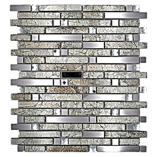 Mozaik pločica Crystal Mix XCM GV908 (29,8 x 33,8 cm, Srebrne boje, Sjaj)