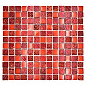 Mozaik pločica Quadrat Crystal Mix XCM CB 92  (32,7 x 30,2 cm, Crvene boje, Sjaj) | BAUHAUS