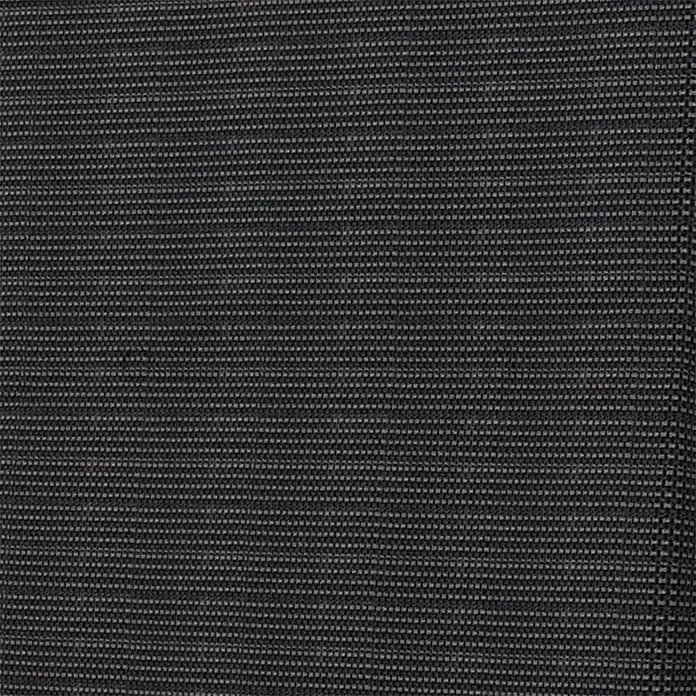 Doppler Gartenmöbel-Auflage - Hochlehner, Anthrazit, L x B x H: 119 x 48 x 6 cm, Baumwoll-Polyester-Mischgewebe - Nahaufnahme eines schwarzen Textilgewebes, das eine feine, strukturierte Oberfläche und eine dezente Eleganz zeigt. Ideal für Möbelbezüge.
