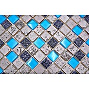 Mozaik pločica Quadrat Crystal Mix XCM CB 65  (32,7 x 30,2 cm, Plave boje, Sjaj) | BAUHAUS