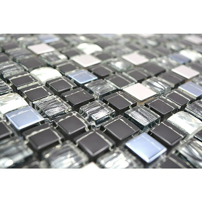 Mozaik pločica Quadrat Crystal Mix XCM M780  (30 x 30 cm, Crne boje, Sjaj) | BAUHAUS