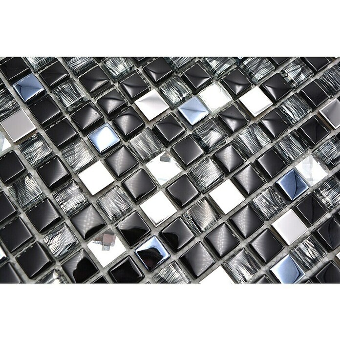 Mozaik pločica Quadrat Crystal Mix XCM M780  (30 x 30 cm, Crne boje, Sjaj) | BAUHAUS