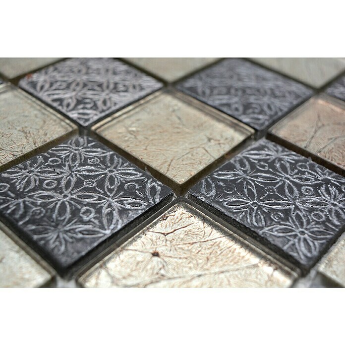 Mozaik pločica Quadrat Crystal Mix XCM 8OP4  (30 x 30 cm, Bež-sive boje, Sjaj) | BAUHAUS