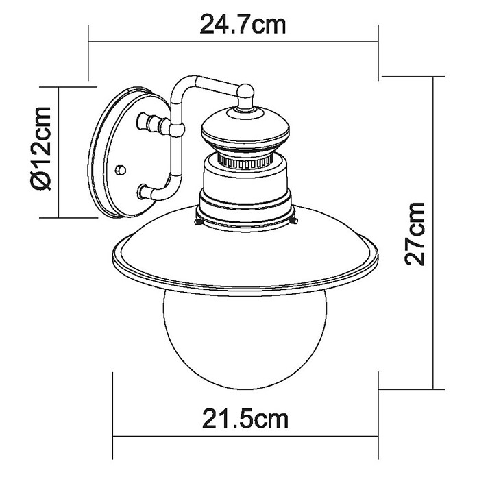 Globo Vanjska svjetiljka Sella  (60 W, Š x V: 215 x 270 mm, Smeđa, E27) | BAUHAUS