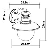Globo Vanjska svjetiljka Sella  (60 W, Š x V: 215 x 270 mm, Smeđa, E27) | BAUHAUS
