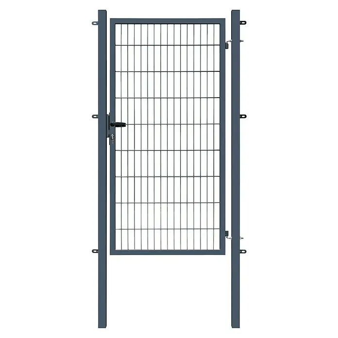 FA-Bausysteme Zauntor Basic - 1 x 1,8 m, Stahl, Anthrazit, 1-Flügel - Metallzauntor in Anthrazit mit Gitterfüllung. Das Tor bietet einen sicheren und modernen Zugang zum Grundstück.
