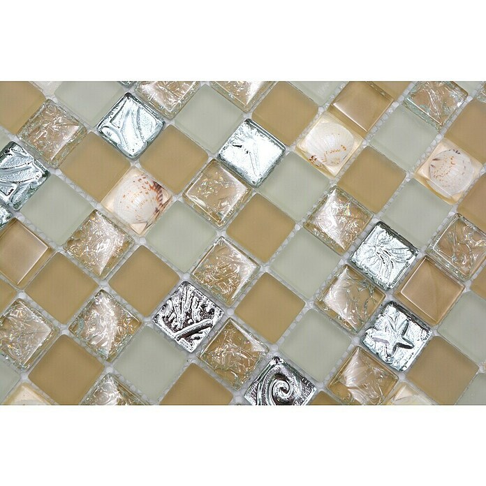 Mozaik pločica (30 x 30 cm, Beige, Sjajno)