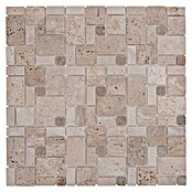Selbstklebemosaik Travertin SAM 4CM14 (30,5 x 30,5 cm, Naturstein, Mix Beige)
