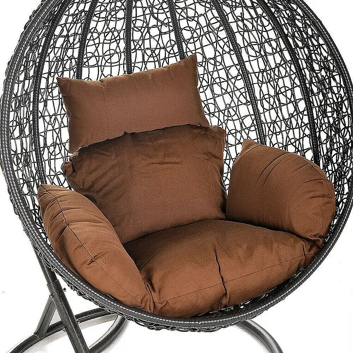 Home Deluxe Hängesessel CIELO Kissen - Kunststoff, Braun