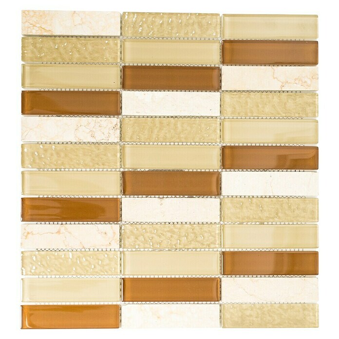 Mozaik pločica (32,2 x 30,4 cm, Beige, Sjajno)