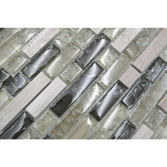 Mozaik pločica Verbund Crystal Mix XIC V1352  (29,8 x 30,5 cm, Sivo-zelene boje, Sjaj) | BAUHAUS