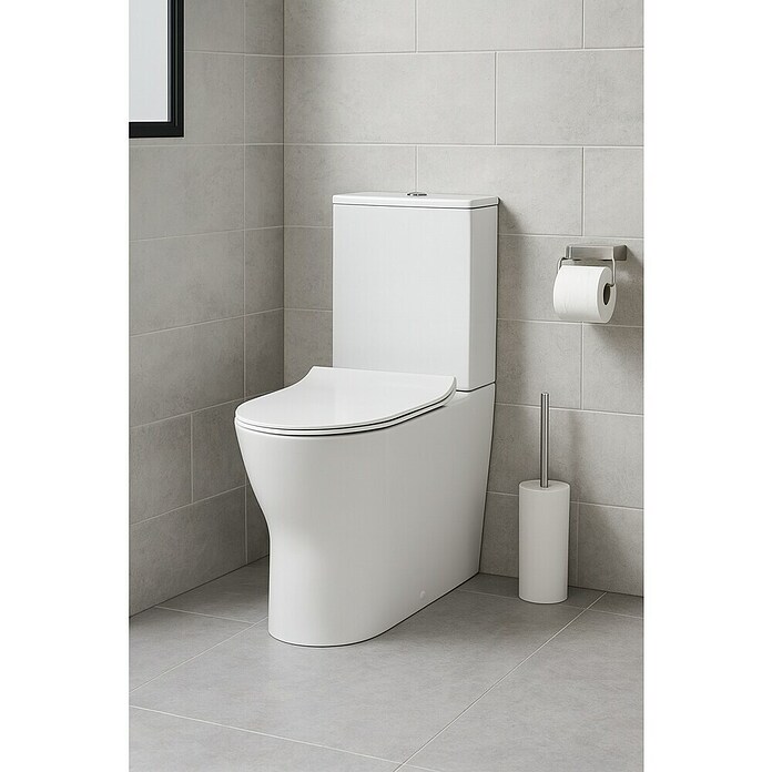 Pack de WC Nairon (Sin borde de descarga, Salida dual, Blanco) | BAUHAUS