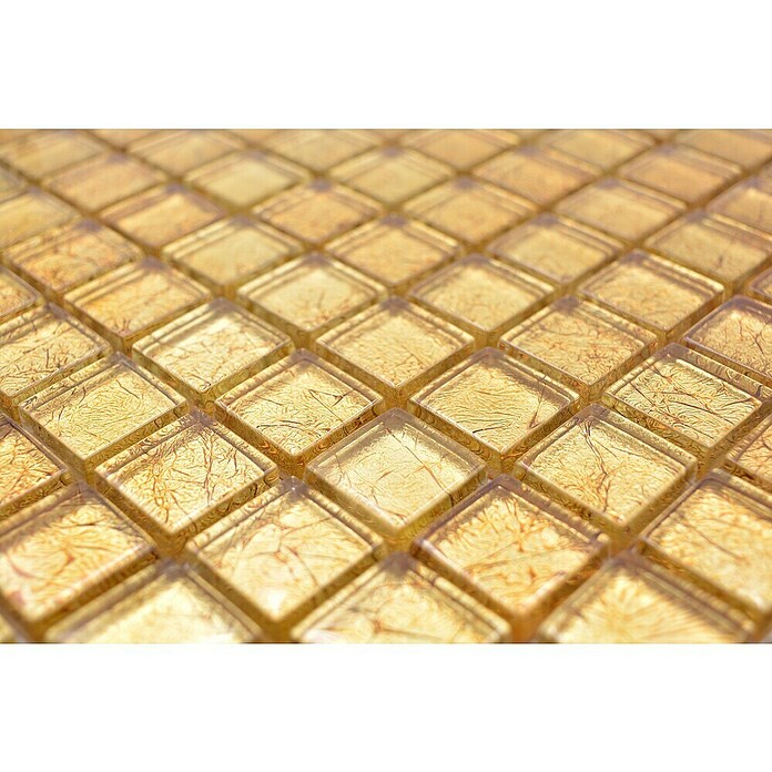 Mosaikfliese Quadrat Crystal Uni XCM 8GO15 (30 x 30 cm, Gold, Glänzend)