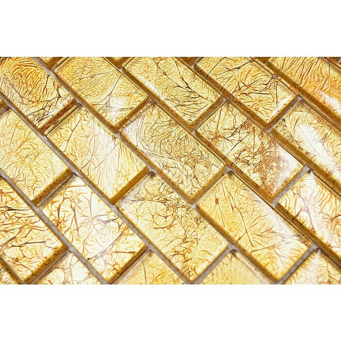 Mosaikfliese Uni Gold XCM 8GO35 (30 x 30 cm, Gold, Glänzend)